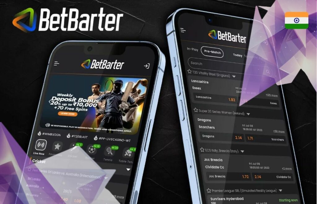 Betbarter application for sports betting in India